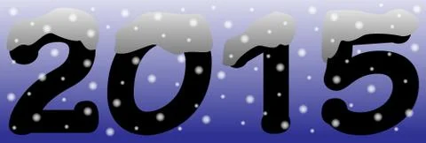 2015 in the Snow Blue Stock Illustration