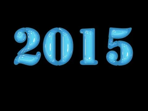 2015  trendy plastic look blue glowing word Stock Illustration