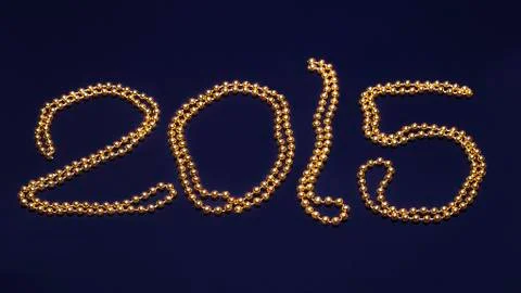 2015 written with lights in dark background Stock Photos