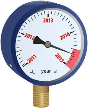 2015 year approaching manometer Stock Illustration
