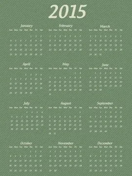 2015 year calendar Stock Illustration