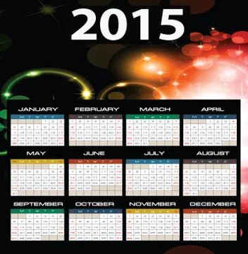 2015 year calendar Stock Illustration
