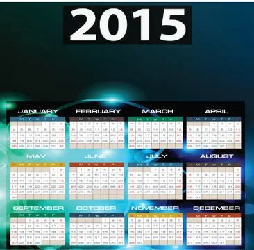 2015 year calendar Stock Illustration