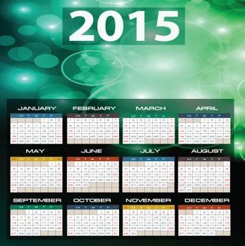 2015 year calendar Stock Illustration
