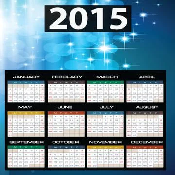 2015 year calendar Stock Illustration
