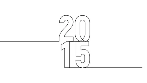 2015 year continuous single one line art animation vertically numbers video Видео 314561363