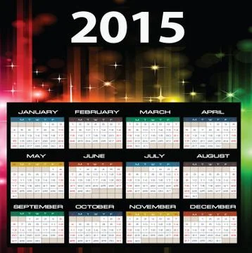 2015 year vector calendar Stock Illustration