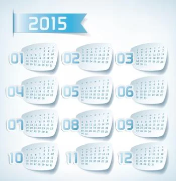 2015 yearly calendar Stock Illustration