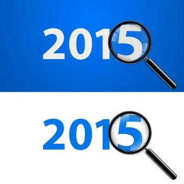 2015 with zoom. Stock Illustration