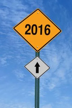 2016 ahead roadsign Stock Photos