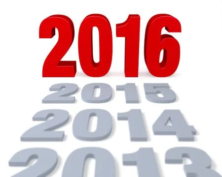 2016 Arrives Stock Illustration