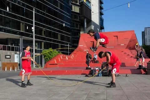 2016 Australian Open - Melbourne Street Performers Stock Photos