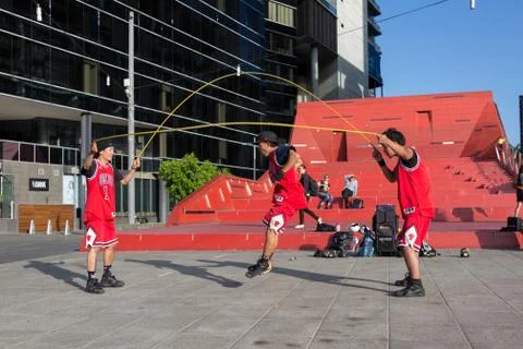 2016 Australian Open - Melbourne Street Performers Stock Photos