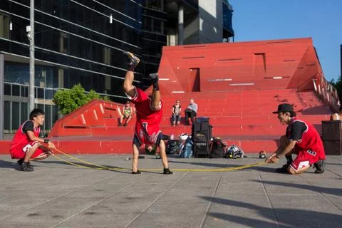 2016 Australian Open - Melbourne Street Performers Stock Photos