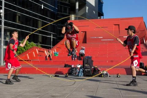 2016 Australian Open - Melbourne Street Performers Stock Photos