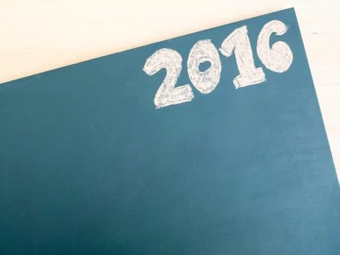 2016 on blackboard Stock Photos