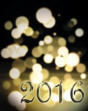 2016 on bokeh Stock Illustration