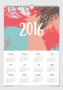 2016 Calendar Design Template Illustrazione stock
