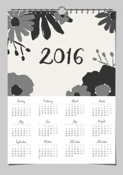 2016 Calendar Design Template Stock Illustration