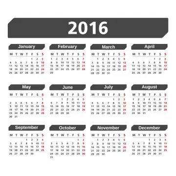 2016 Calendar Stock Illustration