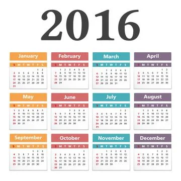 2016 Calendar Stock Illustration