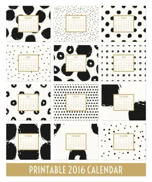 2016 Calendar Template Stock Illustration