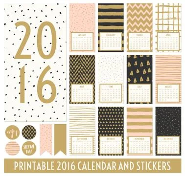 2016 Calendar Template Stock-Illustration