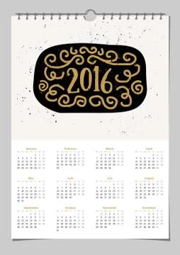 2016 Calendar Template Stock Illustration