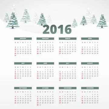 2016 calender template Stock Illustration