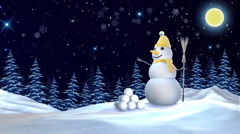2016 Christmas Snowman Video stock 44043377