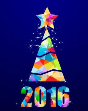 2016 christmas tree triangular design Stock Illustration