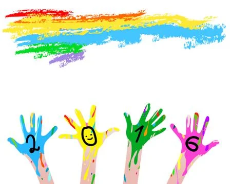 2016 colorful hands Stock Illustration