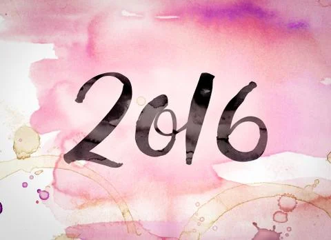 2016 Concept Watercolor Theme Stock Illustration
