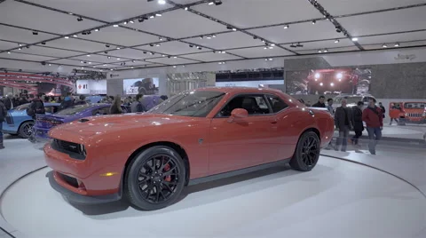2016 Dodge Challenger SRT. 2016 Toronto International Auto Show. Stock Footage 60823494