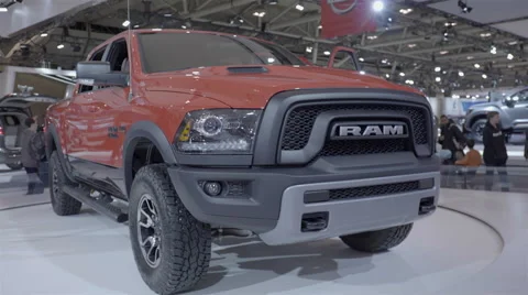 2016 Dodge Ram 1500. 2016 Toronto International Auto Show.  Stock Footage 60825958