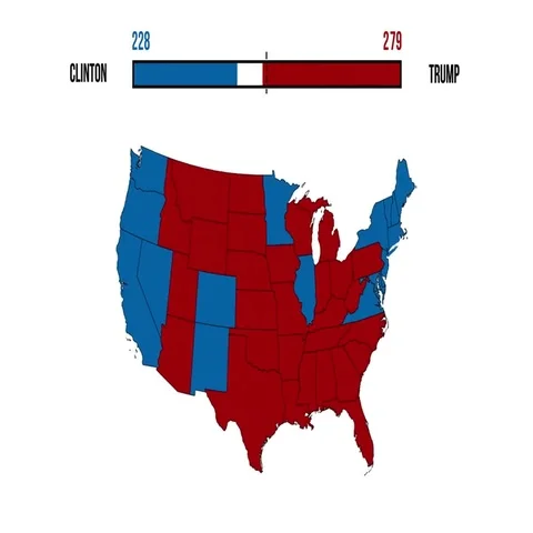 2016 Electoral College Statistic Map Stock Footage 69611255