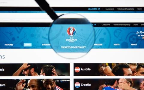 2016 Euro UEFA on the web 库存照片