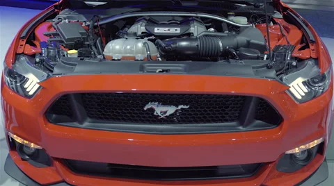 2016 Ford Mustang Engine Video stock 47585271