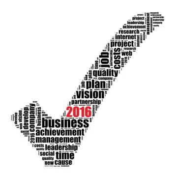 2016 goals word cloud concept Illustrazione stock
