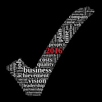 2016 goals word cloud concept Stock Illustration