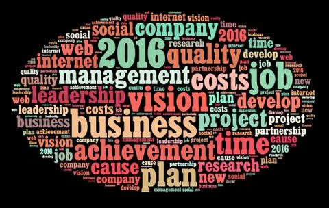 2016 goals word cloud concept Stock Illustration