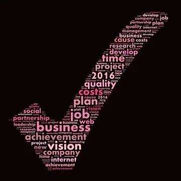 2016 goals word cloud concept Illustrazione stock