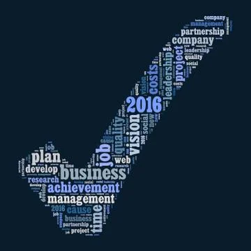2016 goals word cloud concept Illustrazione stock