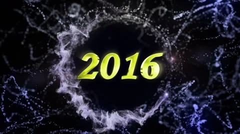 2016 Gold Year in Particles, 4k Stock Footage 56966229