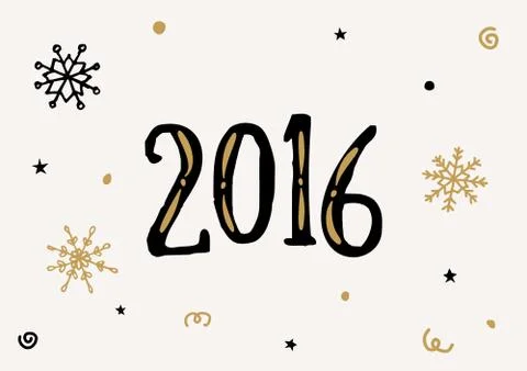 2016 Greeting Card Template Stock Illustration