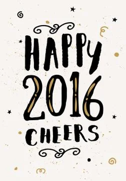 2016 Greeting Card Template Stock Illustration