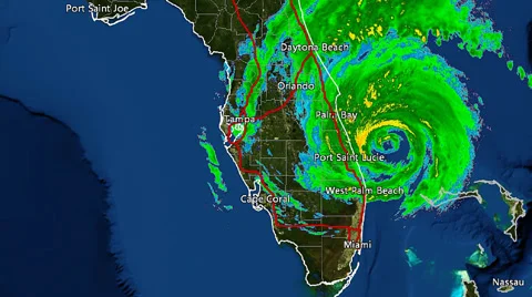 2016 Hurricane Matthew Landfall Radar Time-Lapse Stock Footage 68577233