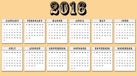 2016 Stock Illustration