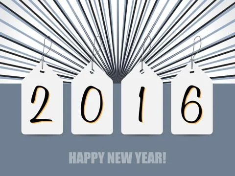 2016 labels on bursting background Stock Illustration