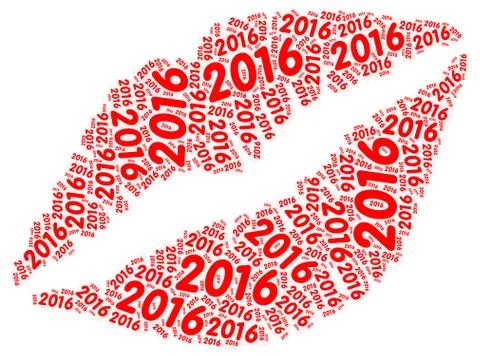 The 2016 lips Stock Illustration